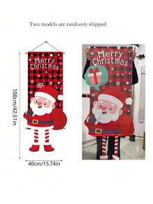 1 set Banderines decorativos de Papá Noel, banderines navideños a cuadros rojos y negros con Papá Noel y copos de nieve, decoraciones de fondo navideño, decoraciones de pared para fiestas, decoraciones de cortina de puerta navideña, decoraciones navideñas para el hogar, decoraciones navideñas para regalo para crear un ambiente festivo. - Multicolor - Ver 7