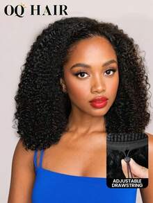 OQ Hair 3 IN 1 HALF WIG Seamless Flip Over Wig Kinky Curly Human Hair No Glue No Lace Wig Half Wig 180% Density 14-16 Bob Inch 18-28 Inch Long Hair Natural Black Travel Essential Beginner Friendly Frontal Human Hair Real Human Hair Wigs Wear And Go Glueless Wig Human Hair Free Gifts Free Shipping Halloween Costumes Human Hair Wigs Halloween Travel Essentials Y2K Turn Up Baddie Holiday Vacation For Women - S1 - View 1