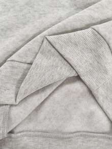 Women's Floral Print Casual Dropped Shoulder Hoodie Sweatshirt, Christmas - 淺灰色 2 - 查看 11