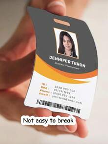1 Personalized Custom Photo ID Badge Pendant, Work ID/Conference Badge/Business Style, ID Badge With Lanyard, PVC Portrait ID, Simply Upload A Photo To Customize, A Gift For Friends And Girlfriends, A Unique Work ID With Your Logo, Photo, And Name, Comes With A Clip, Personalized Vertical Double-Sided Photo ID Badge - Nhiều màu - Xem 8