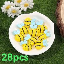 Yellow Resin Bee Shaped Non Porous Beads, Bee Themed Birthday Party Beads & Bead Assortments, Used For DIY Hair Clips, Phone Cases, Clothing Accessories, Envelope Cutting And Pasting Decoration, Christmas Eve, Thanksgiving, Halloween Parties, Holiday Parties, Birthday Gifts, Back To School Season, Bee Festival Decoration Accessories