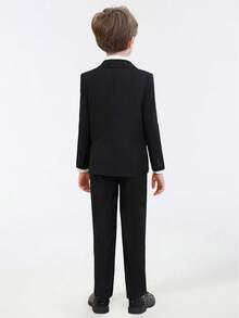 Tween Boy Single Breasted Blazer & Trousers - Black - View 2