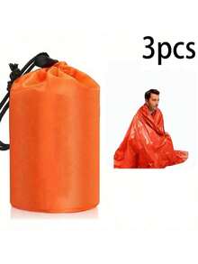 1 Stück Notfall-Schlafsack (3 Packungen) - Leichte Überlebensdecke für Outdoor-Notfälle - wasserdicht, winddicht und wärmereflektierender Biwaksack - kompakt und tragbar Campingausrüstung für Wandern, Trekking, Rucksackreisen und Überlebenssets - unerlässlich für Notfallvorsorge
