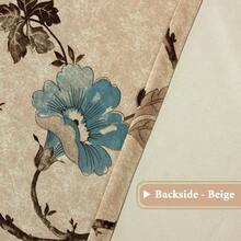 Blackout Curtains For Bedroom Living Room Printed Vintage Floral Blackout Window Curtain Draperies Classic Eyelet Home Decoration Drapes 1 Pair Each Piece W132cmxD160cm - BVintageFloral - 查看 4