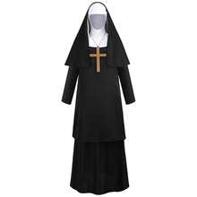 Colorful House Women Nun Costume Set Adult Traditional Nun Outfit Dress Halloween Cosplay Costume{"Size_name":"Large","Color_name":"ProfessionalWithZipper"} - 專業拉鍊 - 查看 3