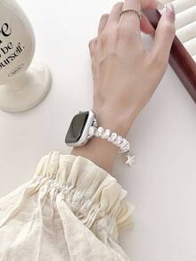 1 chiếc dây đeo đồng hồ co giãn kiểu scrunchie mới, tương thích với Apple Watch Series 11/10/9/8/7/6/5/4/3/2/1, 38mm/40mm/41mm/42mm/44mm/45mm/46mm/49mm Ultra 1/2/3 SE, có thể thay thế cho dây đeo gốc, món quà tuyệt vời nhất dành cho bạn gái, bạn bè và gia đình vào Ngày Valentine, Sinh nhật và Ngày của Mẹ (Chỉ bao gồm dây đeo). - trắng - Xem 7