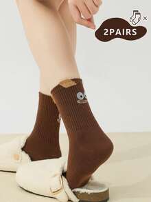 paquete de 1/2/3/5 pares de calcetines tipo barco con diseños de caras de animales de dibujos animados - Diseños adorables con orejas esponjosas y patrones de monstruos lindos. Calcetines tipo barco para mujeres y niñas en colores blanco, negro, gris y marrón, perfectos para usar en casa, de viaje o como regalo de Navidad para mujeres