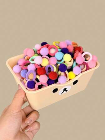 5/10/20/30/40/50pcs Girls Colorful Ball Hair Scrunchies Set, Mixed Hair Ties, Christmas Gift, Suitable For Girls Daily Wear, Birthday Party, Travel, Festival, Or Bestie Gift