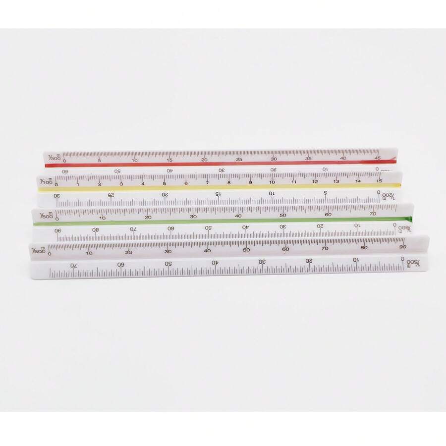 1 pieza Regla triangular de gran escala - Herramienta de dibujo técnico y arquitectónico de precisión, líneas paralelas, color aleatorio, reglas - Multicolor - Ver 1