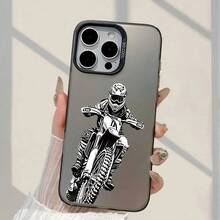 Funda de Teléfono con Patrón de Motociclista Todoterreno, Moda de Alta Gama, Mate, a Prueba de Golpes, Gran Agujero, Funda Protectora Dura Esmerilada, Compatible con iPhone 11/12/13/14/15/16/17/17 Air/17 Pro/17 Pro Max/E/Plus, Adecuada para Chicos y Chicas - Mezcla de colores - Ver 4