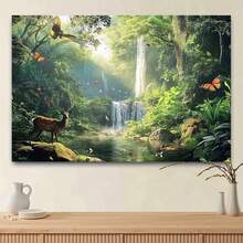 2D Flat, 1pc Polyester Fiber Forest Animal And Plant Festival Celebration Party Backdrop Cloth - Nhiều màu - Xem 3