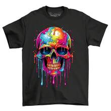 Skull 2 Paint Drip Design - Funny And Colorful! Unisex Printed Design. Wear Your - Style 30 - View 1