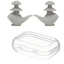 2pcs Reusable Silicone Swimming Ear Plugs, Comfortable Soft Triple-Layer Shark Fin Design, Suitable For Swimming, Surfing, Snorkeling, Shower, Pond And Beach Water Sports - Random Style - Christmas Gift