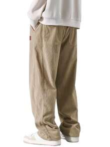 Men's Outdoor Casual Corduroy Pants, Comfortable Breathable Loose Straight-Leg Trousers, Fashionable For Spring & Autumn - Multicolor - View 2