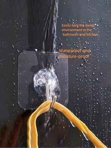 10/1pc Transparent Waterproof Adhesive Hook, No Drill Removable Moisture-Proof Hook, Suitable For Living Room, Kitchen, Bathroom, Dorm, Washroom, Wall, Adhesive No Drill Hook, Gift For Friends And Family
