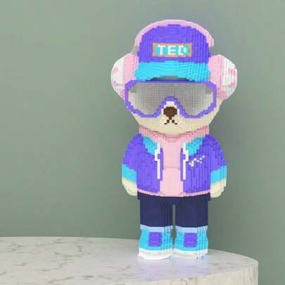 8014pcs Lucky Bear Animal Building Blocks 3D Puzzle Model Ornament Stress Relief Toy - Birthday/Christmas/New Year Party Gift, Party/Friend & Classmate Gift