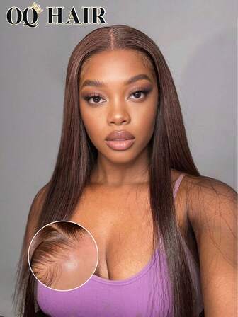 OQ Hair Wear Go Glueless Wigs Straight Zip Zag Pre-Cut 7x5 Transparent Lace Front Wig 16-28 Inch 180% Density Brown Color Pre-Plucked Hairline Stylish Wig Unprocessed Human Virgin Hair Natural Looking Versatile Style Natural Boho Glamorous Chic Sleek Daily Wear Party Event Wedding Casual Festival Vacation Effortless Chi Fresh Sassy Edgy Clean Soft Classic