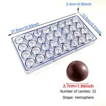 polycarbonate chocolate mold 2.7cm sphere shape mold for candy bonbons bar sweet baking professional mould bakery acrylic confectionery utensils - Clear - View 14