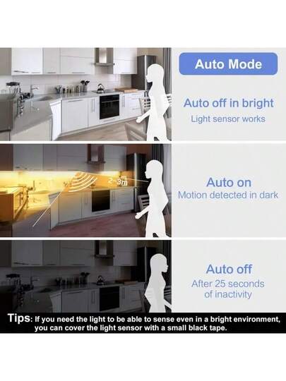 50cm/30cm/10cm Wireless Slimme Cabinet Verlichting LED, USB Rechargeable, Motion Sensor, Multi Brightness Modes, On/Off, Under Lighting Kit, Magnetic Ultra Slim, Easy Installation, Kitchen, Bedroom, Closet, Sink, Corridor, Staircase view 7