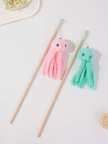 1pc/2pcs Pet Cat Plush Octopus Teaser Wand Doll - Multicolor - View 17