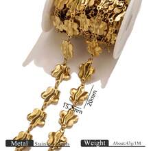 1m Stainless Steel 18K Gold-Plated Flower And Heart Multi-Element Handmade Chain Chains DIY Charm Jewellery Making Chain Stainless Steel Chain Woman's Stainless Steel Jewellery Making Accessories Stainless Steel Ladies' Jewellery Accessories Accessories Suitable For Ladies' Daily Wear - Chain - View 13