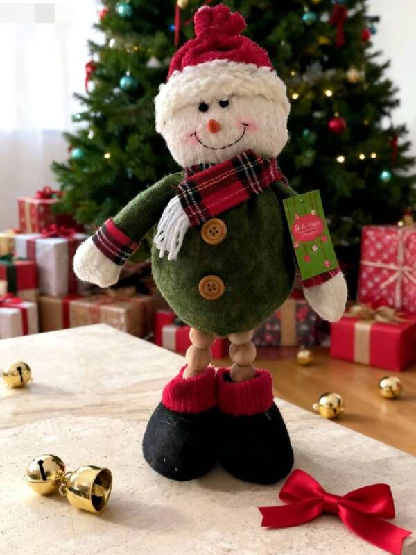 Adorno navideño de Papá Noel esquiando, rojo, 50 cm