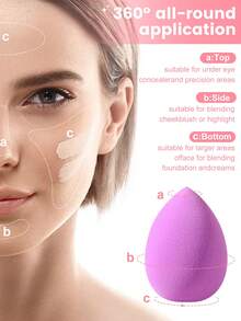4PCS Egg Shaped Makeup Sponges Set Wet Dry Dual Use Cosmetic Sponges For Foundation Concealer Powder Portable Bedroom Vanity Travel Essential Cheap Makeup Accessories Christmas Holiday Gifts Giveaways For Women - 紫色 - 查看 5