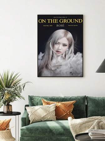 1 pieza Póster de arte de pared de la idol de K-Pop Rose, Impresión de lienzo de música, Pósteres Pintura de lienzo Artes de pared Decoración del hogar Sin marco