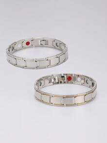 1pc Metallic Magnetic Fashionable & Versatile Bracelet For Men
