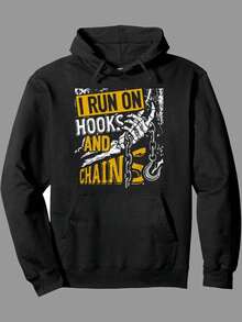 1pc Tow Truck Driver Hoodie - Men'S Casual Cotton Blend Long Sleeve Pullover With Pocket - Knit Fabric Hooded Sweatshirt With Heat Transfer Print - Regular Fit Street Style For Daily Wear - Fall/Winter Collection,Fall Hoodies,Men's Fall Clothes,Street Wear,Halloween,Mens Hoodies,Y2k Clothes,Jesus Hoodie,Thanksgiving Day,Nightmare Before Christmas,Christmas - Black - View 1