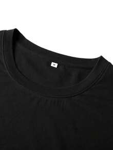 Men's Short Sleeve T-Shirt With "PARIS" Letter And Gradient Stripe Pattern - Casual And Comfortable Wear, Suitable For Summer Outdoor Sports, Made Of Polyester Blended Fabric, Round Neck, Lightweight And Soft - Black - View 4