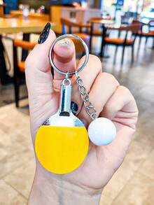1pc Creative Cute Mini Table Tennis Racket Keychain Paddle Ping Pong Pendant Keyring Bag Ornament For Men Women Car Trinket Gift