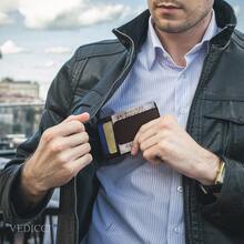 ¡RecomendadoVedicci Cartera de Piel para Hombre con Clip Magnético para Billetes de Fácil Acceso. Billetera Delgada para hasta 8 Tarjetas. Cartera Vintage para Caballero. Men Wallet (Café)¡Top de Temporada - Rojo - - Ver 7