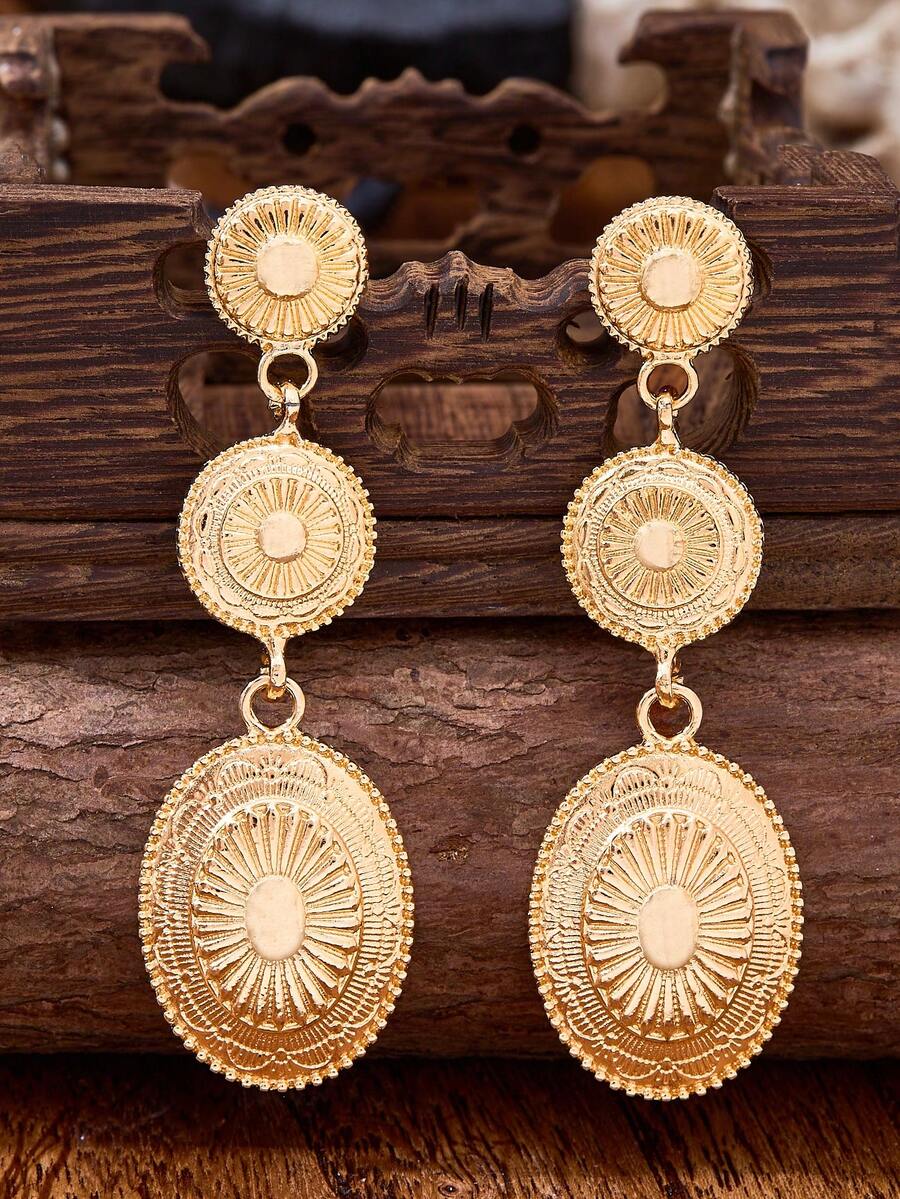 MONLOTTI 1 Cặp bông tai mặt dây chuyền hợp kim kim loại hình Totem chạm khắc phong cách Boho cổ điển phương Tây Cowgirl, trang sức mùa hè cho nữ, quà tặng cho phụ nữ