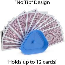 4个彩色三角形免提卡架，扑克牌游戏支架，无卡夹，耐用PVC材质，弹簧式设计，易于使用 - 适用于棋盘游戏、扑克牌游戏、家庭游戏之夜、圣诞节和新年庆祝活动 - 彩色 - 查看 5