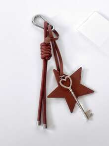 Original 5-Pointed Star Woven Key Chain With Key/Lock Element Simple Creative Car Key Chain Decorative Bag Accessory Car Accessories For Woman Gifts For Women Gifts For Men Phone Accessories - Multicolor - View 13