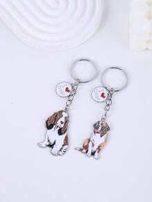 1pc Metal Alloy Pet Dog Keychain Girl Backpack Handbag Pendant Key RingBoyfriend Car Keychain Gift Exquisite And Handsome Dog Keychain Accessories Classmate Family Holiday Gift Lover Birthday Gift