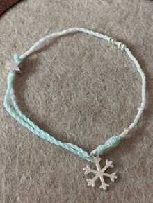 سوار محبوك بنمط الثلج الأزرق والأبيض، إكسسوار أنيق بطراز مينيمالست مورِي