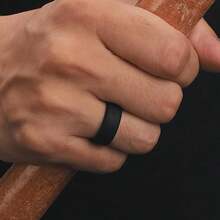 Egnaro Men's Silicone Rings, 7.5mm Wide 2.5mm Thick Rubber Bands For Him, Ergonomic Beveled Edge Two Tone Waterproof Workout Accessories{Inchcolor_nameinch:InchSETA8-Black/SkyBlueinch,Inchsize_nameinch:InchBlack/DarkBlueinch} - SETA8-黑色/天藍色 - 查看 5