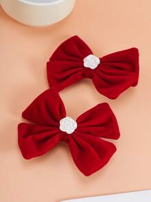 2 Stücke Mädchen Haarspangen mit Schleife, Weihnachtsmann, Schneemann, Weihnachtsbaum Dekor Haaraccessoires geeignet für den täglichen Gebrauch oder Weihnachten