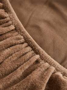 1pc Warm Plush Solid Color Stretch Sofa Cover, Modern Minimalist Non-Slip One-Piece Sofa Protector Slipcover, Suitable For L-Shaped Sofa And 1/2/3/4 Seater Sofa - Camel - View 6