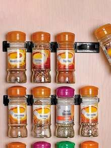 20 pezzi - Supporto organizzatore per barattoli di spezie per scaffale delle spezie da cucina, rastrelliera per barattoli di condimenti senza fori, molletta portaspezie, scaffale da parete, rastrelliera per barattoli di condimenti, molletta adesiva, accessori da cucina, negozi al dettaglio, boutique, supermercati, piccoli utensili da cucina