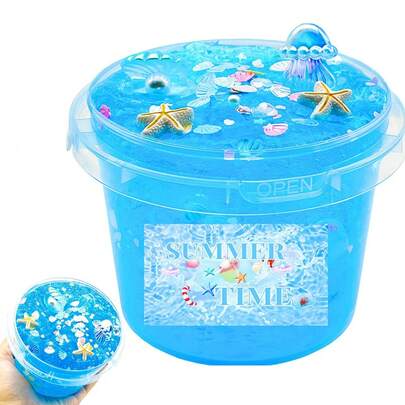 1/12pcs Kids Slime Set, Blue Slime Accessories, Stress Relief Toys, Non-Sticky Slime, Suitable For Children's Parties, Birthday Gifts