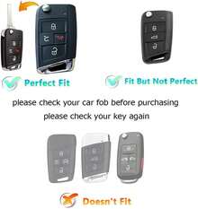 ¡RecomendadoFunda protectora para llave de coche para  VW 2023 2024 para Tiguan Golf GTI Atlas Jetta de suave TPU¡Top de Temporada - Dorado y Negro - Ver 7