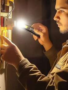 مصباح LED قابل للشحن عبر USB مع مشبك للقبعة، مصباح يدوي صغير محمول، مصباح جيب، مصباح عمل بغمر الضوء مع مغناطيس، مناسب للتخييم والمشي لمسافات طويلة، معدات التخييم، ضروريات التخييم - الأسود - مشاهدة 4
