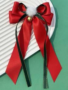 1个女士优雅黑色蝴蝶弹簧发夹，缎面高档流苏锆石发饰，适合日常佩戴、节日、派对、晚宴、约会 - 水钻发夹