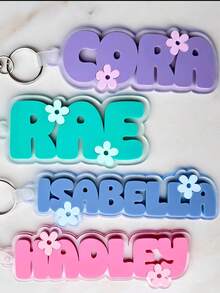 Personalized Flower Name Tag, Suitable For Backpacks, Luggage, Diaper Bags, Customized Lunch Box Tag, School Bag Tag, Gift, Boho - Multicolor - View 5