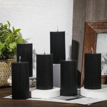 1pc 1.96 Inch Diameter Black Cylindrical Scented Candle, Suitable For Ambiance Creation, Home Decor, Living Room Decor, All Seasons, Valentine's Day Gift & Decor, New Year Gift & Decor, Wedding Gift & Decor, Women/Girlfriend Gift, Souvenir, Birthday Gift