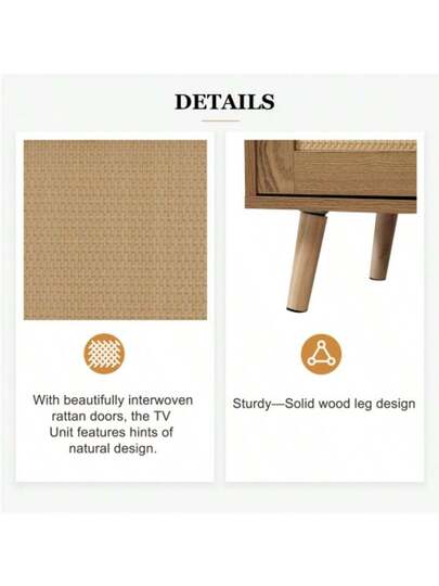 Low TV Cabinet Multiple Storage Functions, Wood ed Particleboard, Open Space Ladder Compartments, Accommodates Up To 70 Inch TVs, 173 38 48 Cm view 4