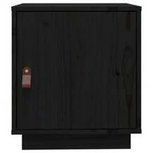 Comodino vidaXL nero, 40x34x45 cm, in legno massello di pino. - nero - Visualizzare 6